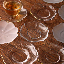 Transparent hammer glass coaster kung fu tea set tea tea cup small tea cup tea tray insulated tea mat Chinese Zen