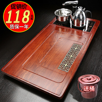 Solid wood tea tray with induction cooker fully automatic water integration home simple living room tea table kettle tea sea tray