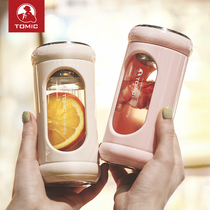 tomic high-value mini double-layer glass portable drop-proof water cup Female cute summer net red cup ins wind