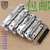 Thickened stainless steel spring folding handle tool box movable handle wooden box ring handle industrial equipment box handle