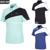Korea Volvik21 Summer golf Mens golf Korean version of lapel-neck color stitching breathable short-sleeved T-shirt
