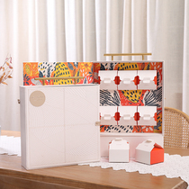 2021 New Mid-Autumn Festival moon cake packaging box customized 6 grains 8 creative portable gift box new empty box