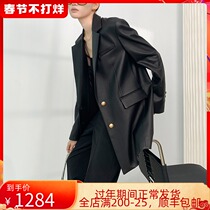 Kolene "Munich Party" Advanced Sense Spain Imported Sheepskin Leather Suit Jacket Women
