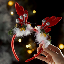Children Adult Santa Claus hat Head Hair Stirrup Diy Nursery Small Gift Christmas Decorations Head Hoop