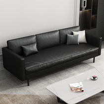 Italian style very simple leather office sofa coffee table combination set Business Company shop reception three people