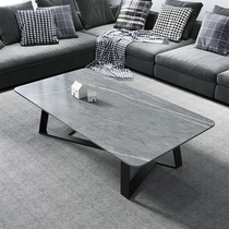 Willy-style rockboard tea table minimalist modern Nordic small family style living room reception room rectangular tea table grey light and luxurious