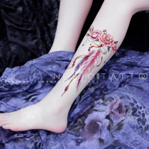 neeio tattoo stickers Super fairy rose feather jewelry INS wind calf color big picture waterproof durable female
