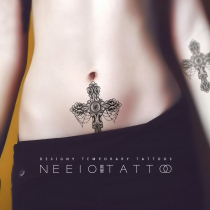 neeio tattoo sticker sacred faith cross belly caesarean section shelter vertical scar waterproof sticker couple