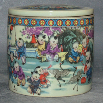 Qing Tongzhi pastel baby drama picture cricket Jar Ornaments Jingdezhen antique factory goods porcelain antique collection