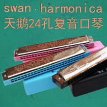 Swan 24-hole Polyphonic C tune harmonica children beginner adult student introductory practice instruments