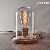 Piano light Retro table lamp Bedroom bedside bar Cafe creative simple Edison light source solid wood decorative lamp