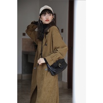 Sixteen lane 2021 new spring and autumn this year popular retro windbreaker womens coat medium-long high-end small coat