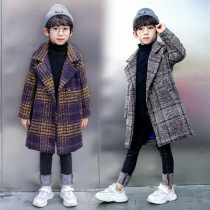 The new boy Mao the great coat and autumn winter dress childrens mid-length blouses thickened Korean version of the childs child jacket tide