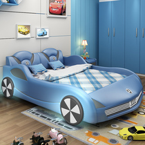 Car bed Childrens boy bed sheet bed with guardrail split bed artifact Cartoon bed car shape racing car RV sub-type