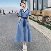 Maternity dress Summer Chiffon temperament light cooked wind summer skirt French thin section waist thin pregnant summer dress