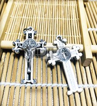  Italian Imported Catholic Holy Relics St Benedict Exorcism Cross Black 4cm