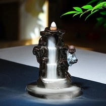  Shunfeng Shunshui decoration incense burner Backflow waterfall incense burner Creative ceramic tower incense cone incense burner