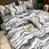 Nordic bedding four-piece cotton 100 cotton sheets double quilt cover net red dormitory three-piece set 4