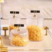 European candy jars creative crystal glass storage cans living room coffee table ornaments with lid storage dried fruit snack cans
