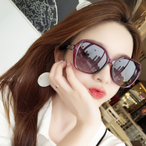 Hong Kongs new Korean version of sunglasses driving special anti-UV polarized ink mirror round face with slim glasses