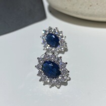 Blazing blue Crown Princess Palace Vinting Retro Silicone Mosquito Coil Ear Clip without Ear-Hole Woman no pain