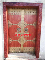 XY0324 Antique solid wood door Chinese-style old elm door retro ancestral hall temple door hotel villa door
