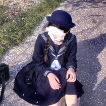 jk uniform skirt day school for Yang surpass the same Tibetan Blue three basic navy collar Seaman uniform student school uniform