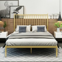 Simple modern iron bed double 1 5 meters Nordic Net red light luxury iron bed single princess childrens iron frame bed 1 8