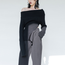 ourhour original design is lined with a shoulder open fork and a black needled outside wearing a sweater womens spring and autumn