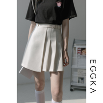 EGGKA high waist pleated skirt skirt womens irregular thin a-line short skirt hip skirt 2021 summer new