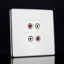 Silver edge 2 double hole audio panel 86 type dual audio panel no welding Lotus audio video AV socket