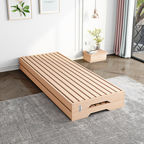 Beech-wood tatami bed frame without bedside solid wood row frame Japanese floor-to-ceiling bed bed customized