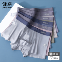 Jianmen mens underwear mens summer thin 2021 New Ice Silk style boxer pants loose boxer shorts head
