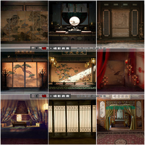 Photo theme background cloth ancient style photography background paper Ancient room interior costume Brocade heart like jade son-in-law