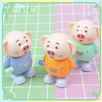 New clockwork little cute pig without battery winding piggy toy ts seagrass pig jumping Pig cartoon animal