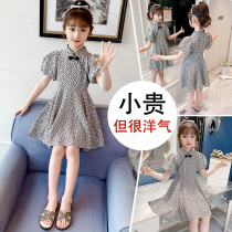 Girls Summer Dress Cheongsam Girl Middle Children Childrens Dress Western 6 Summer 7 Princess Skirt 8 Tide 9 years old 11