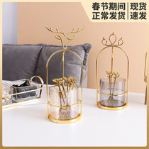 Ins stainless steel spoon fruit fork set storage barrel can European style small luxury exquisite luxury creative cute