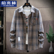 2021 new autumn plaid shirt mens long sleeve autumn fashion shirt mens spring and autumn casual inch shirt coat