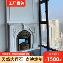 Marble Fireplace Home Decoration Arches Background Wall Han White Jade Stone Sculpture European And European Style Genguan Stone Fireplace Racks