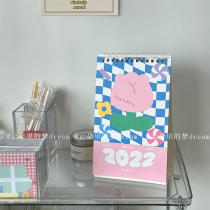 Creative checkerboard 2022 desk calendar desktop office ornaments student self-discipline clocking plan literary calendar