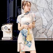 Chinese style elegant sexy National tide improved Cheongsam girl young retro small dress can be worn daily