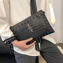 ER clutch bag ghost head rivet pattern Korean version of mens rivets fashion clutch casual envelope bag skull hand bag tide