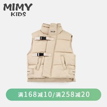 Boy cotton vest waistcoat waistcoat Autumn Winter Thickening Outside of Korean version Kan Shoulder Ocean Gas Children 2021 Winter Tide Mimy