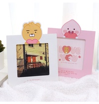 South Korea funnyd bitches Peach Cartoon Photo Album Square Wooden Tabletop Photo Frame Ins Personality Photo Racks