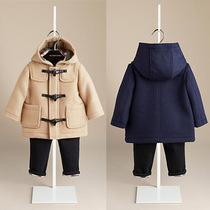 Thick cotton padded autumn and winter childrens cropped woolen coat for boys and girls baby wool coat coat