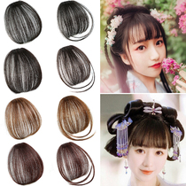 Net red air bangs invisible non-trace wigs hand-woven real hair natural bangs women one piece of light and thin bangs