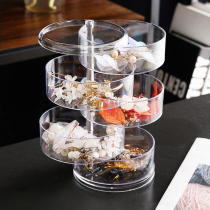 Transparent rotating jewelry box head rope box hairclip Jewelry earrings shelf display rack nail hand necklace earring storage box