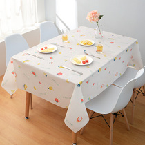 Tablecloth waterproof and oil-proof wash-free pvc table mat desk ins student Nordic rectangular household tea table cloth fabric