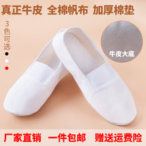  Canvas cowhide soft-soled gymnastics shoes Adult childrens dance shoes Ballet fitness yoga body practice shoes