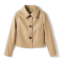 Leather coat women short 2021 Autumn New Korean version of slim Joker sheep leather jacket tide